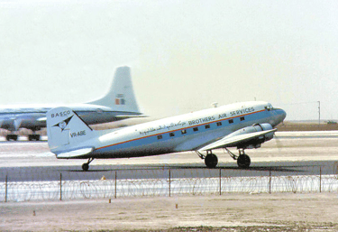 Brothers Air Services (Basco) DC3 at Khormaksar in Aden 1967.
