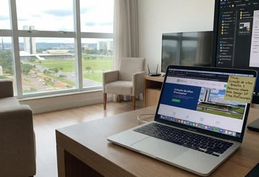 Web designer em Brasília trabalhando em projeto de site profissional.
