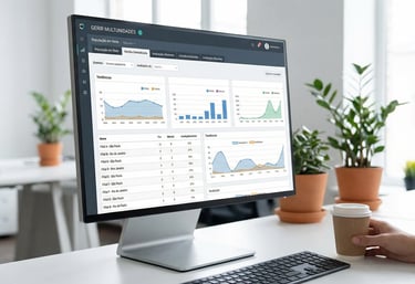 Dashboard profissional gerenciando avaliações de várias filiais.