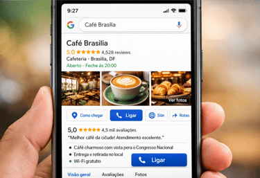 Empresa de Brasília no celular do Google meu negócio otimizado