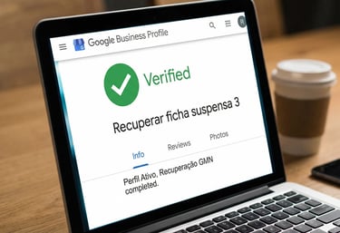 Checkmark verde de perfil verificado aparecendo na tela do computador.