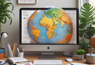 A close-up of documents being translated.