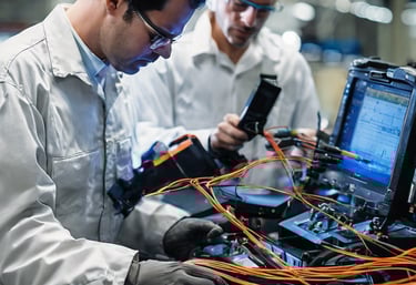 blue, red, and green light