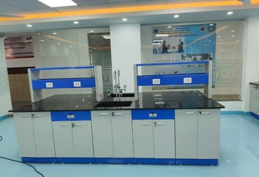 Stainless steel bench for hospital laboratory
