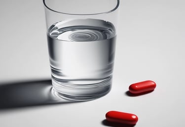 Close-up of a vibrant red bottle of Pura Boost tonic with fresh natural ingredients around it.