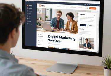 A clean, modern online store homepage displayed on a tablet.