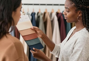 a restaurant with a long table and red chairs