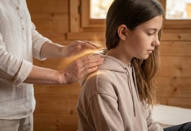 Séance de magnétisme douce pour enfant et apaisement émotionnel