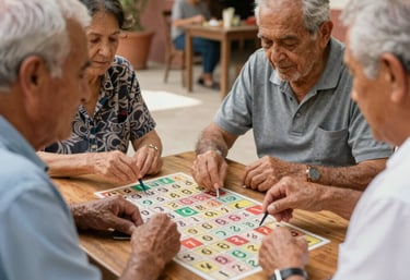 Children and adults playing games together in a sunny park setting.