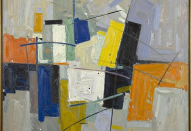 Close-up of hands exchanging a business card at a sophisticated art fair networking event.