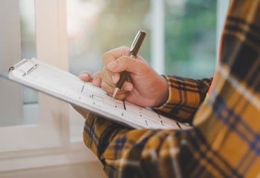 Property manager conducting a residential property inspection
