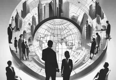 A professional team discussing mining project plans around a table.