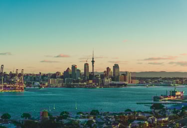 Auckland City in the afternoon sun