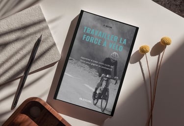 E-book titled Travailler la force à vélo, a guide for cycling power and strength training.