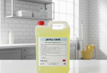 Bidon JAVEL CARE 5L, eau de javel désinfectante 12° pour l’entretien professionnel