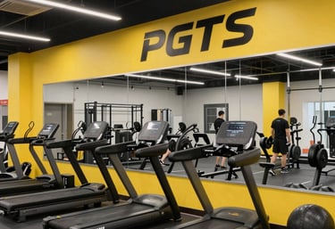 Bright gym entrance with bold signage highlighting a special enrollment discount.