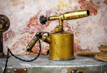 lampe - chalumeau - laiton - recyclé