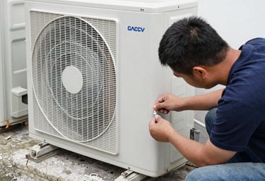 Smiling customer shaking hands with a Cooltrust Aircon technician after service.