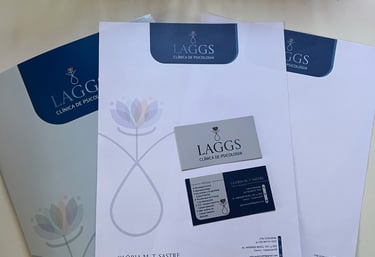 Imagem de uma papelaria com identidade visual criada por Delinear Artes Visuais