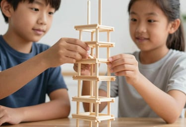 A small group of engaged students gathered around a teacher in a bright, cozy classroom.
