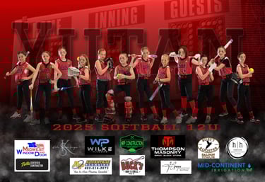 Yutan Girls Softball banner for the 2025 season. Composite on custom background