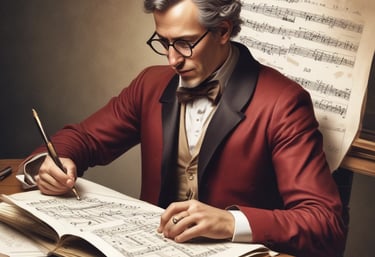 A vibrant stage with musicians passionately performing under colorful lights at a lively music contest.