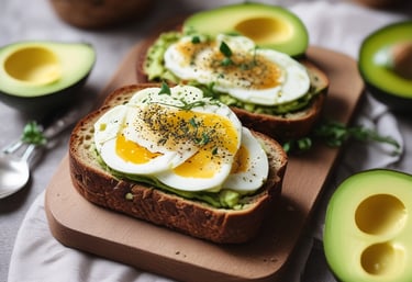 A colorful Mexican healthy meal plate with eggs, nopales, avocado salad, and fresh vegetables.