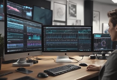 Creative team collaborating over digital sketches and marketing plans in a modern office.