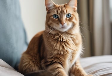 A smiling pet sitter gently feeding a cheerful golden retriever in a cozy living room.