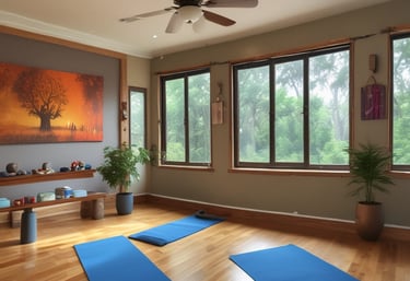 Artistic image of a tiger in a lush green forest symbolizing strength and natural wisdom.