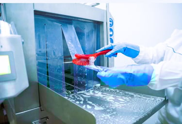 Sanitation team cleaning food plant in Abbotsford BC