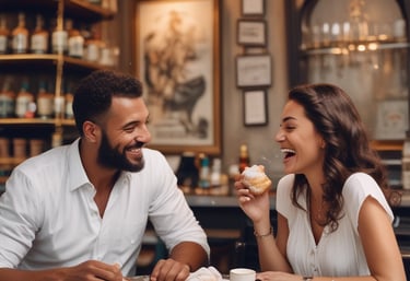 A plate of warm, golden beignets dusted with powdered sugar at Old Town Swirl.