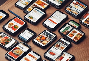 A sleek modern workspace with a laptop displaying a website design.