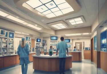 A bustling healthcare facility representing Tez Groups' commitment to health services.