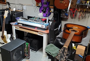 Instrument repair workshop and workbench