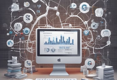 A sleek dashboard displaying AI analytics and customer data trends.