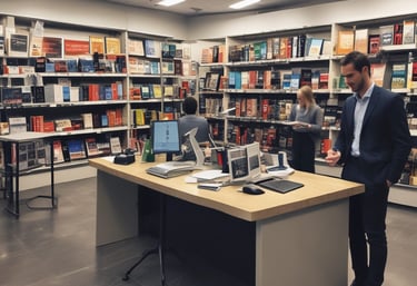Close-up of a hand interacting with a futuristic AI dashboard displaying marketing insights.