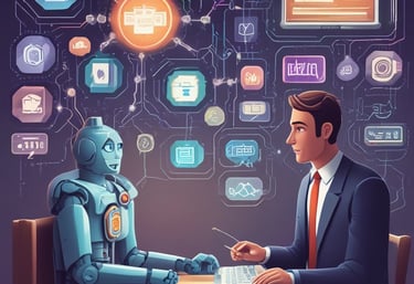 A sleek dashboard displaying AI analytics and customer data trends.