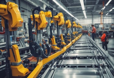 Automated assembly line producing medical devices with precision and care.