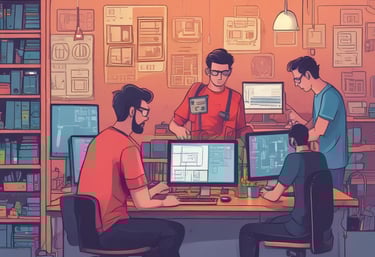 A modern pilot factory with engineers working on medical device prototypes.