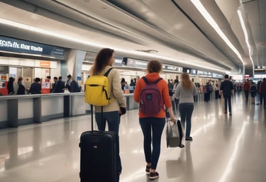 Luggage with a travel insurance tag resting beside a globe and camera.