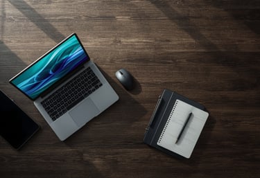 Laptop and documents. How can marketers prove revenue impact? By tr