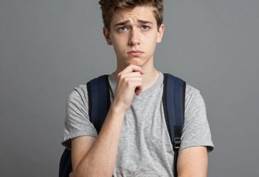 A person happily engaging with an interactive skill-building app.