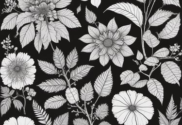 delicate black-and-white line drawing of a neem leaf, symbolizing natural healing.