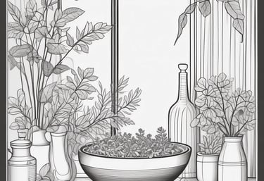 delicate black-and-white line drawing of a neem leaf, symbolizing natural healing.