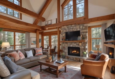 A modern family home's redesigned open space with neutral palette and natural light.