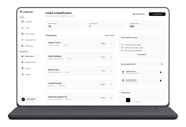 screenshot of law firm platform showing intelligent intake