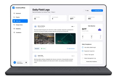 Construction project coordination platform screenshot
