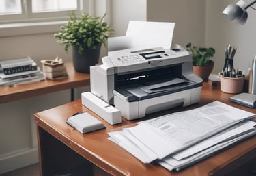 A clean, light blue and white themed workspace with notary tools.