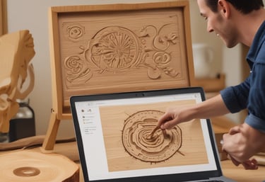 A cozy workspace with a laptop, notebook, and coffee cup, inspiring creativity.